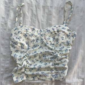 SHEIN MOD Ditsy Floral Print Ruched Cami Top